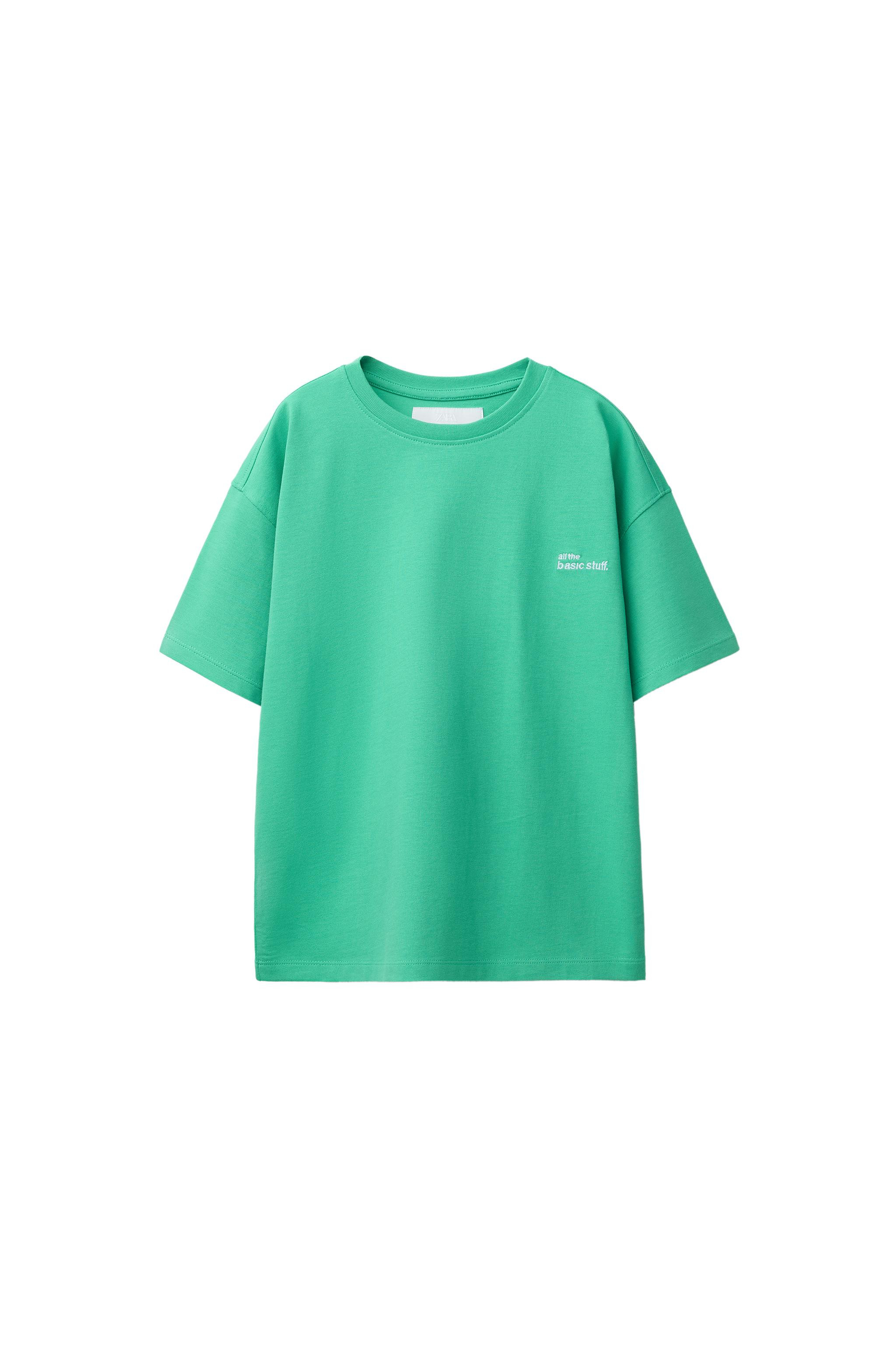 HEAVYWEIGHT EMBROIDERED SLOGAN T-SHIRT | Zara UK