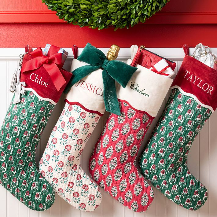 Block Print Quilted Stocking | Mark and Graham