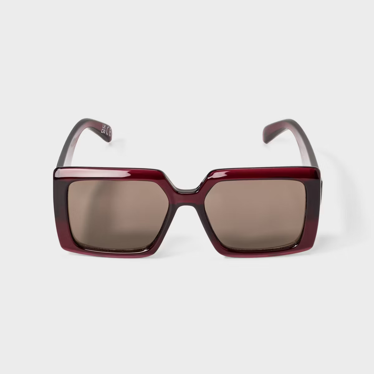 Womens Shiny Plastic Square Sunglasses - A New Day™ Cranberry | Target