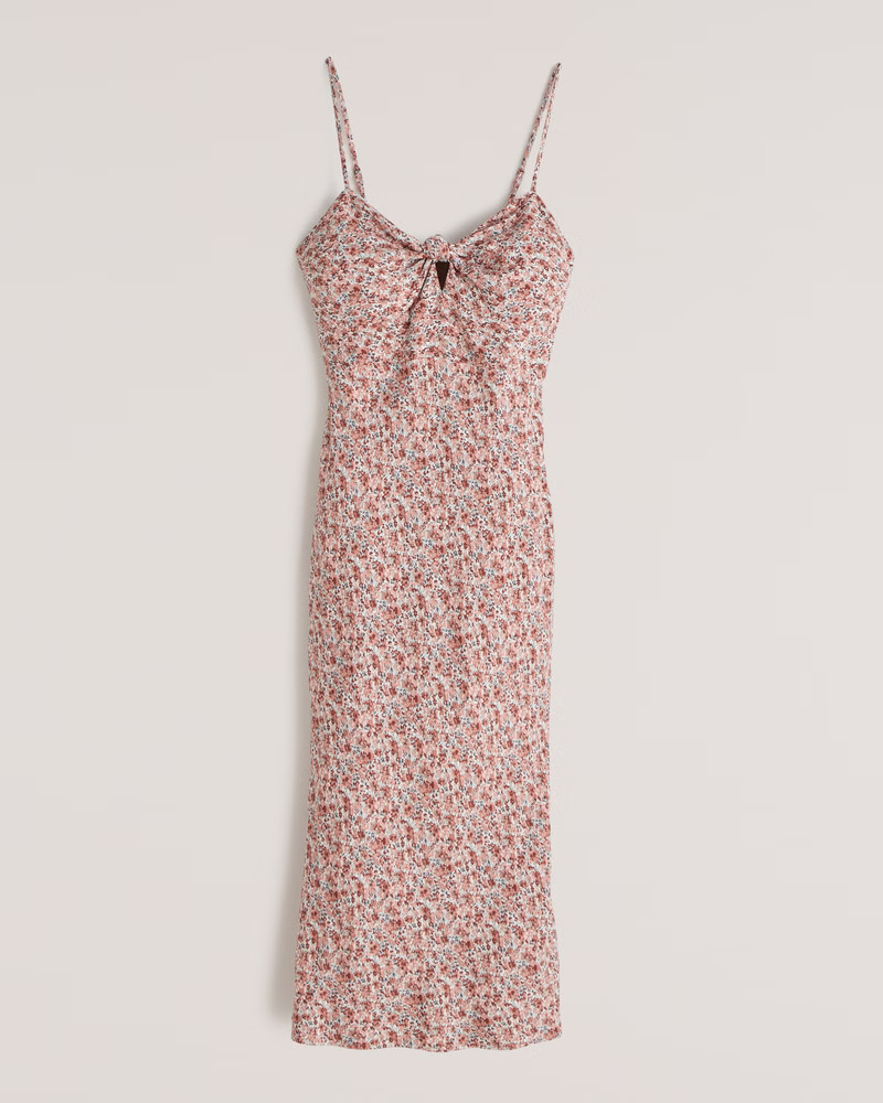 Knot-Front Slip Midi Dress | Abercrombie & Fitch (US)