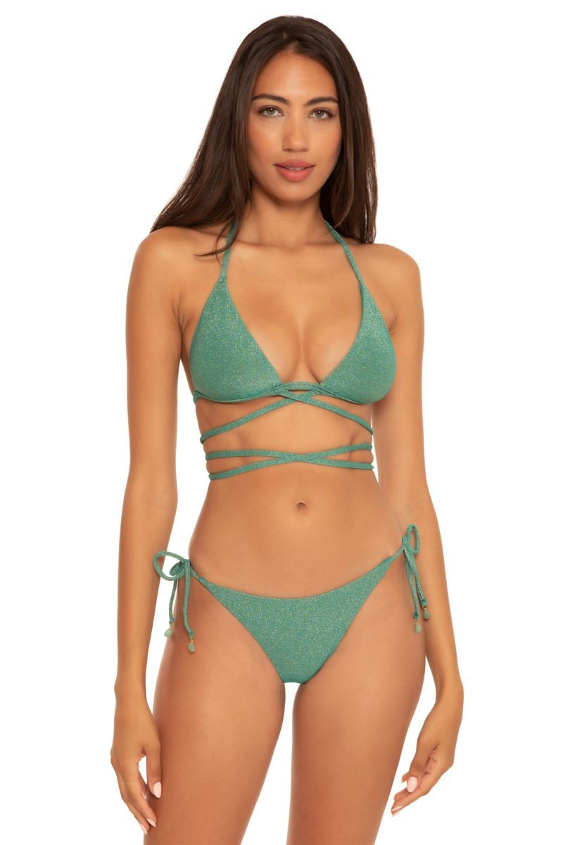Metallic Wrap Sliding Triangle Bikini Top | Everything But Water