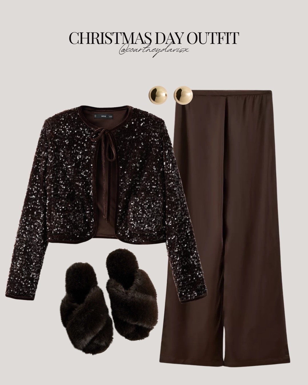 Christmas Day outfit ✨

Christmas Day, Christmas Day outfits, Christmas top, sequin top, brown sequin top, brown satin trousers, satin trousers, brown slippers, gold earrings 

#LTKpartywear #LTKfestive #LTKuk