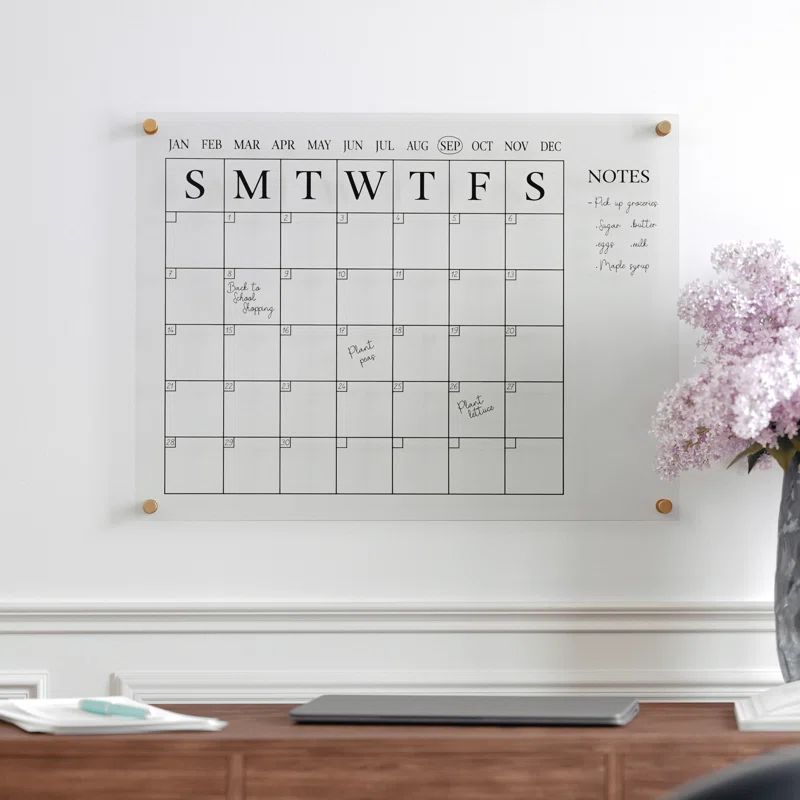 Thomas Martha Stewart Acrylic Wall Calendar with Notes with Dry Erase Marker and Mounting Hardwar... | Wayfair North America