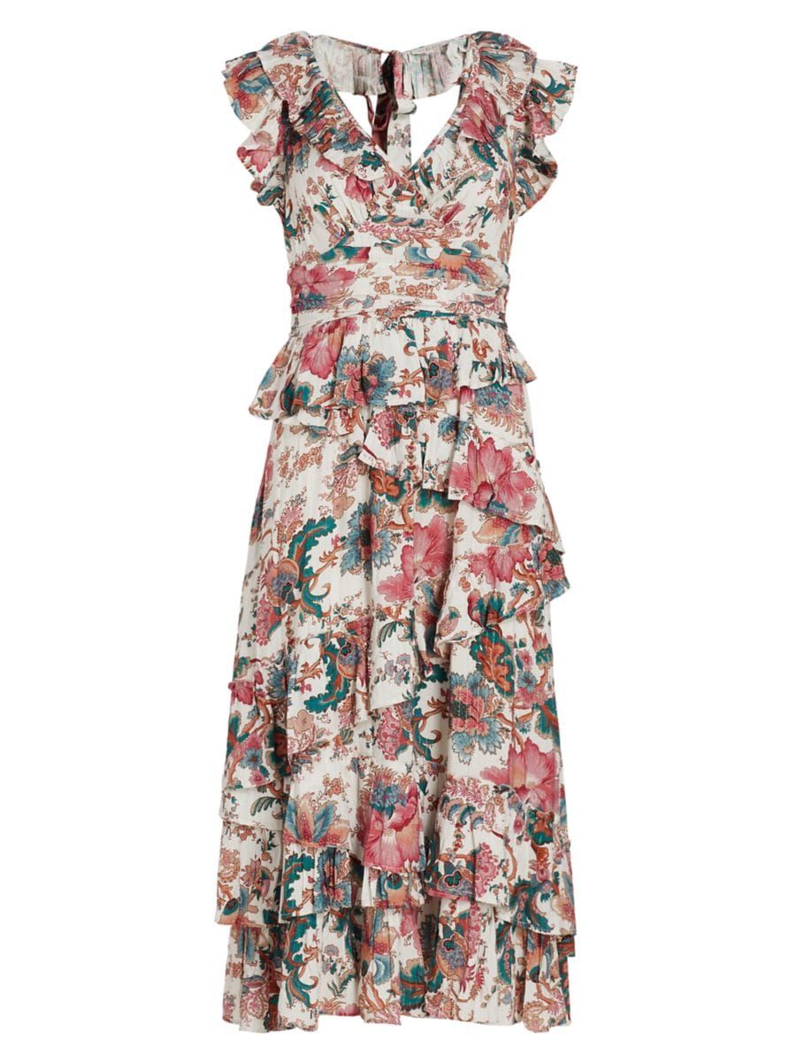 Salome Tiered Open-Back Midi-Dress | Saks Fifth Avenue