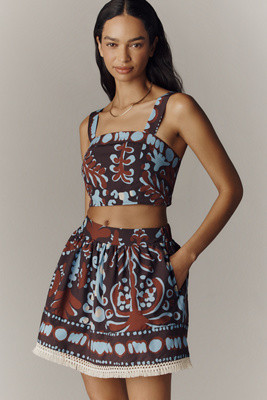Cotton Crochet-Trim Mini Skirt | Anthropologie (US)