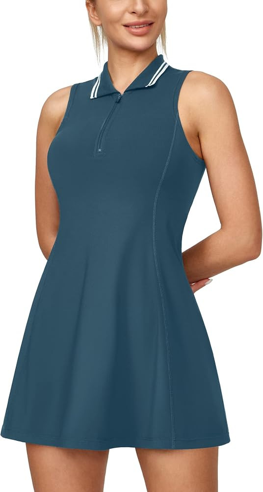 Ewedoos Golf Dresses for Women Athletic Dress with Shorts Underneath and Bra 3 Pockets Tennis Dre... | Amazon (US)