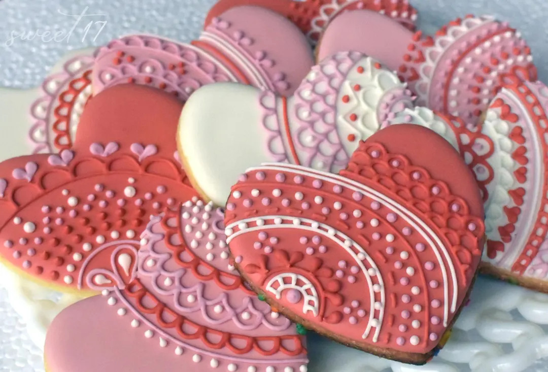 Valentine's Day Lace Sugar Cookies (set of Six) - Etsy | Etsy (US)