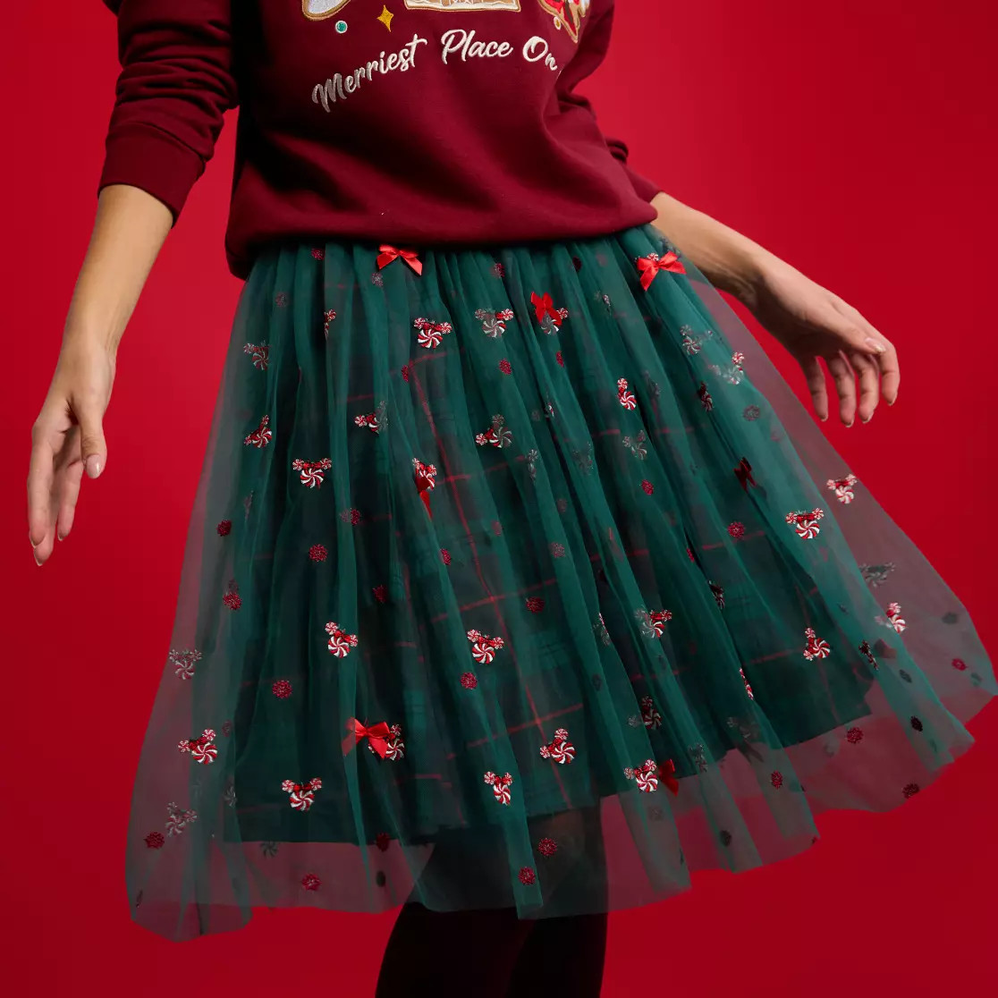 Minnie Mouse Peppermint Swirl Skirt for Women by Her Universe | Disney Store