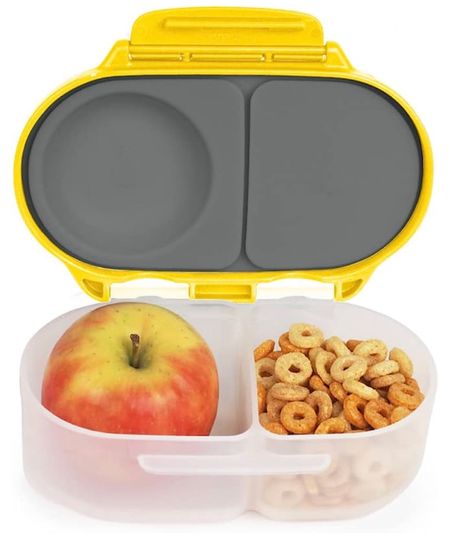 SNACK SIZE BENTO: Making snack time easy with our compact two compartment leak proof snack box! Ideal for toddler lunch on the go or a preschool snack container. Also handy for after school activity snacking. Suggested age: 4 months and up.
FITS A WHOLE APPLE: Includes a unique silicone stretch cover so you can fit a whole piece of fruit. No need to cut up fruit. No more bruising from bumps in the bag! Easy open clip designed for little hands.
LEAKPROOF: Our silicone seal means you can use this kid snack container with wet food such as yogurt, dips, jelly and more. Also freezer safe for easy food prep and microwave safe for more easy snacking options!
EASY TO CLEAN: Dishwasher safe or hand wash. Remove seal for thorough cleaning. More hygienic than traditional seals - no crevices where mold can build up.
ABOUT B.BOX: Founded by two moms on a mission to make parenting easier, b.box solves everyday problems with unique, high quality products that parents trust and kids love. 

#LTKFind #LTKfamily #LTKkids