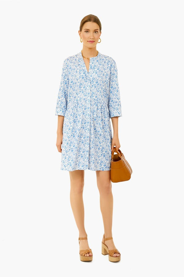 Classic Blue Ditsy Royal Shirt Dress | Tuckernuck (US)