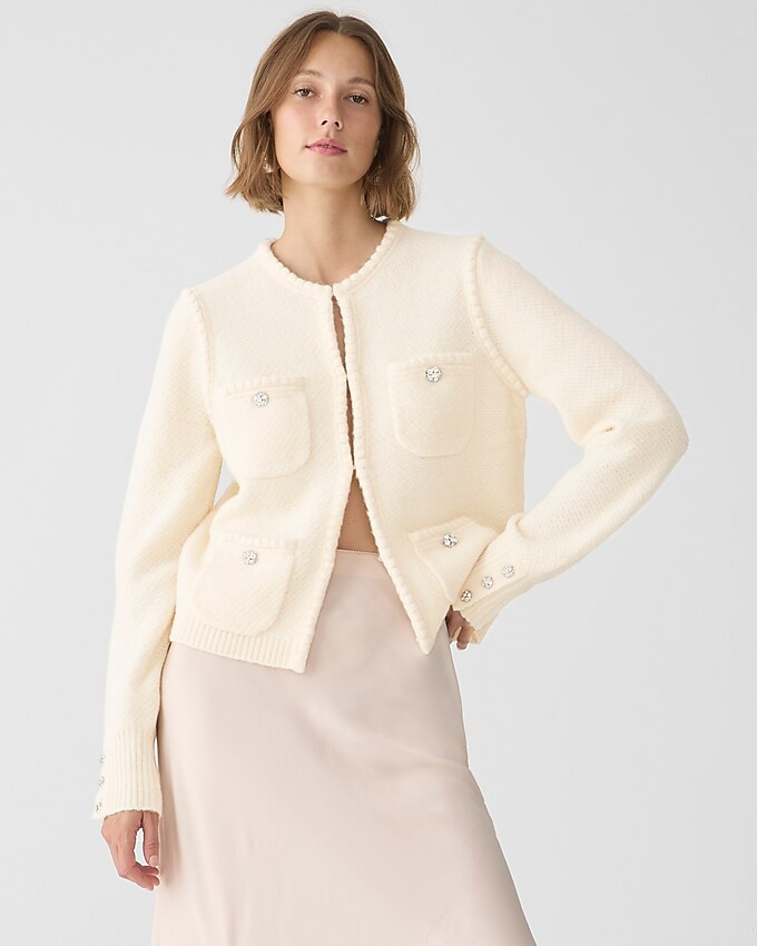 Odette sweater lady jacket with jewel buttons | J. Crew US