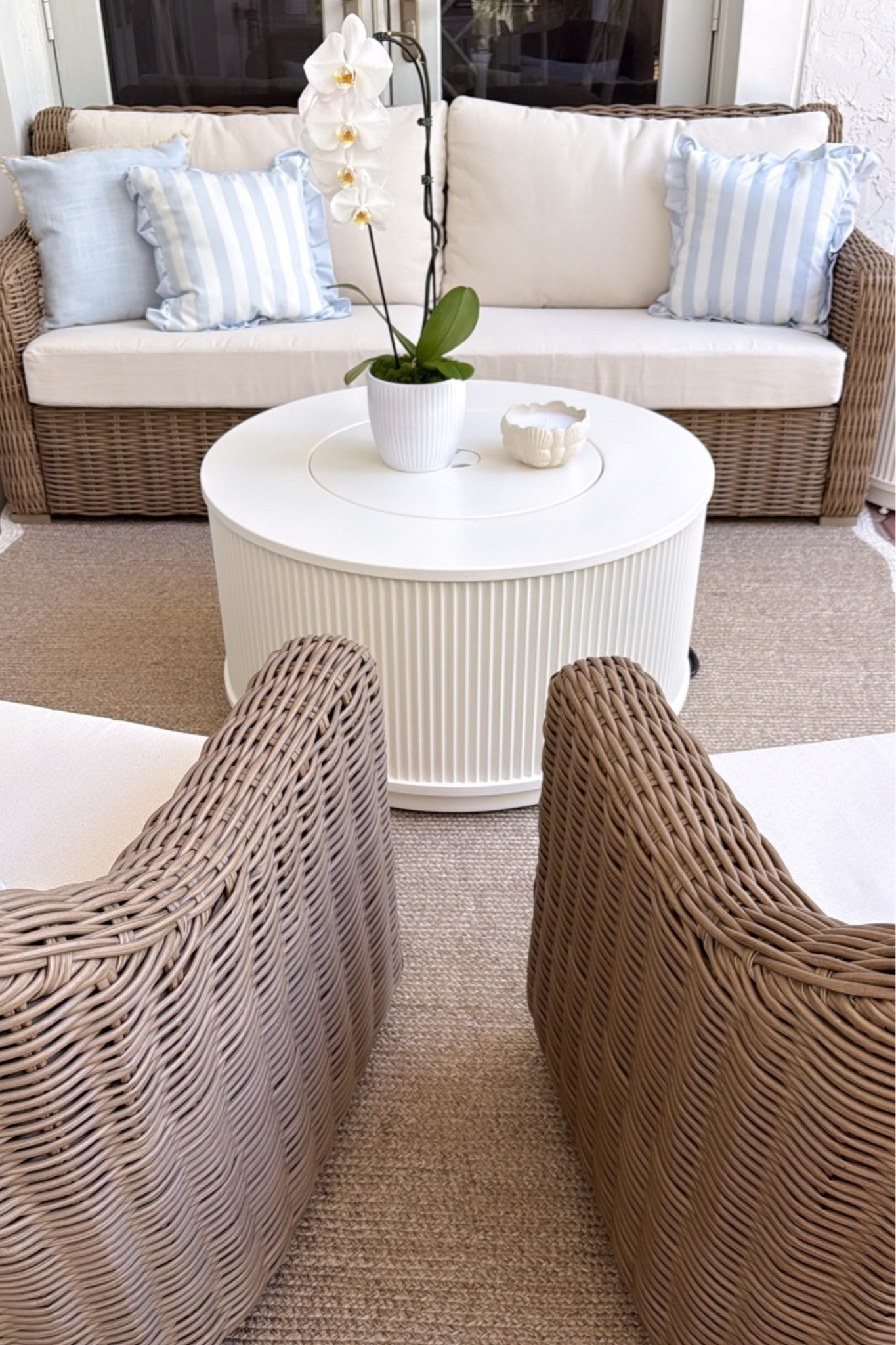 Get your patio ready for the 4th of July!! 🩵 we love this furniture set and the outdoor sofa is on sale right now!

My Texas house, Better Homes & Garden, Target, Walmart, outdoor decor, patio furniture, coffee table, citronella candle, outdoor rug, pillows, cabana, wicker furniture, look for less, affordable finds, new arrivals, fancythingsblog

#LTKSaleAlert #LTKHome #LTKSeasonal