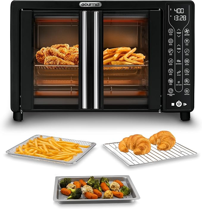 Gourmia French Door Air Fryer – 25 Qt Large Capacity Convection Oven, Fryforce 360°, Digital D... | Amazon (US)
