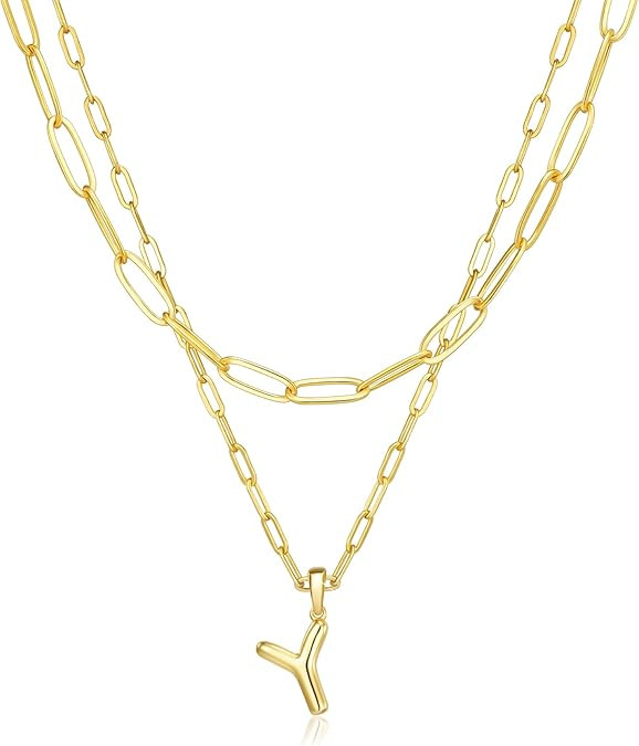 adoyi Christmas Gift Ideas for Women Hers Dainty 14K Gold Plated Heart Initial Necklaces Layered ... | Amazon (US)