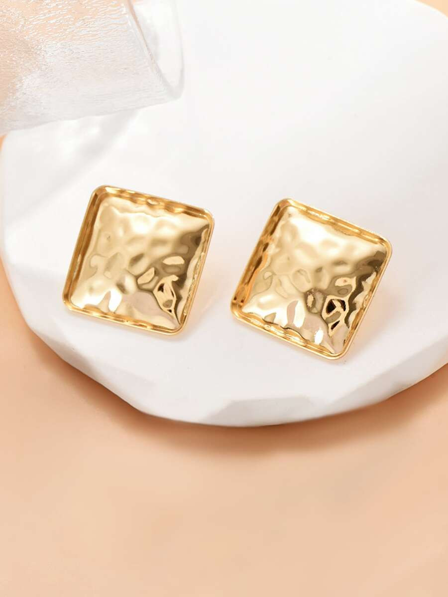 Square Design Stud Earrings | SHEIN