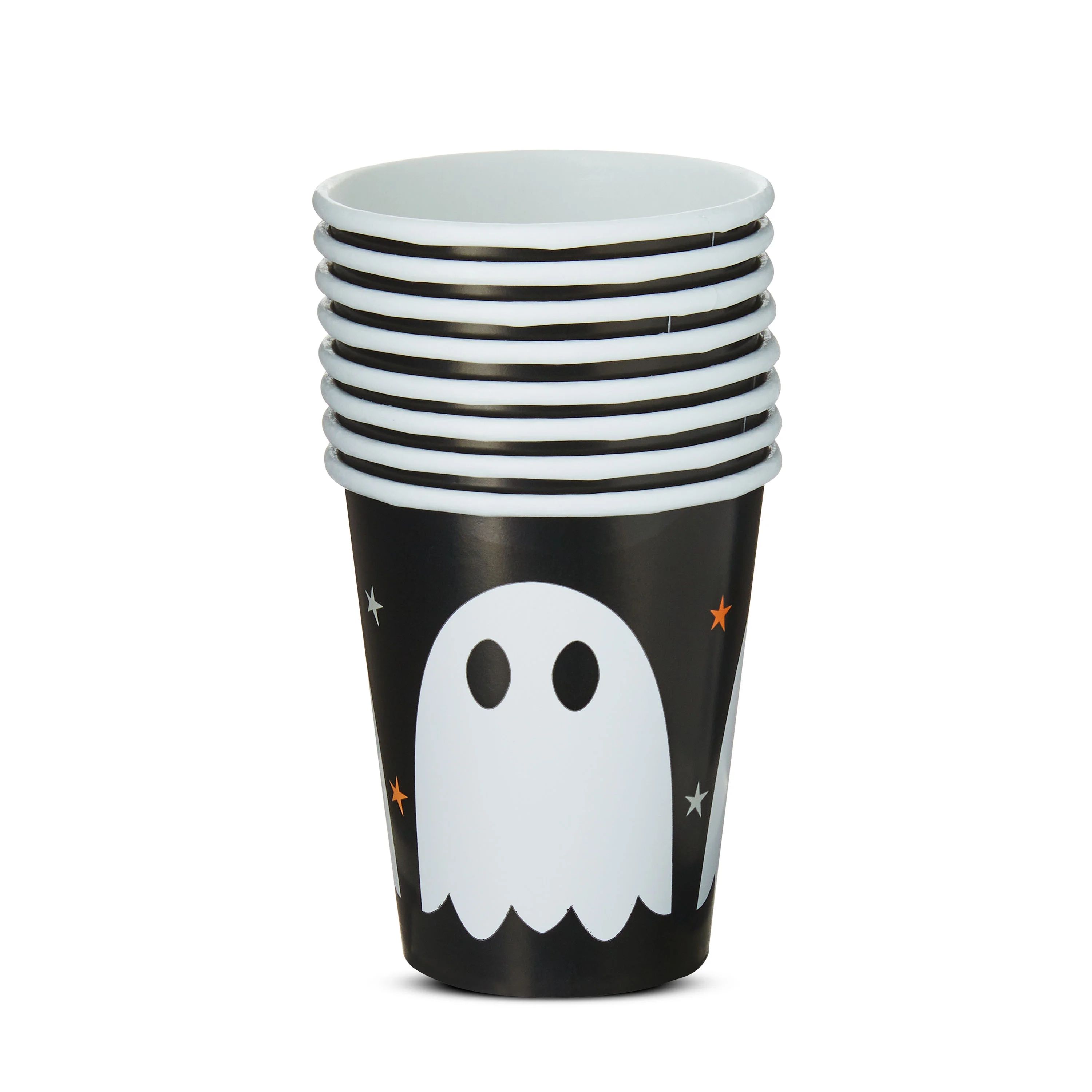 Halloween Black & White Ghosts Paper Party Cups, 9 fl oz, 8 Count, by Way To Celebrate | Walmart (US)