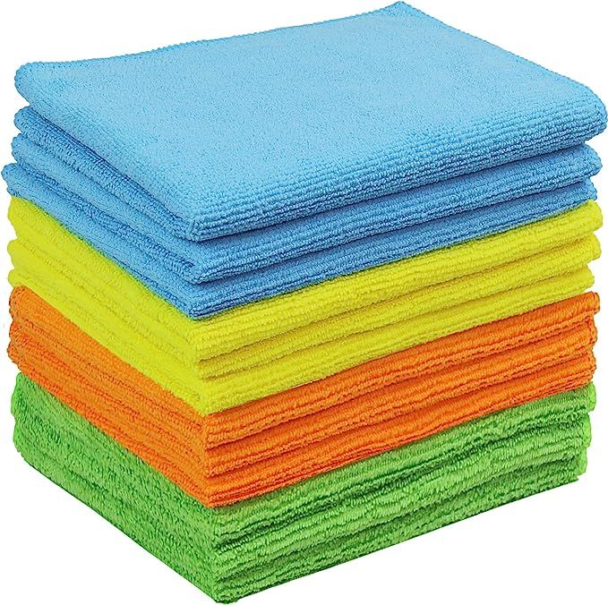 12 Pack - Simple Houseware Microfiber Cleaning Cloth (12" x 12") | Amazon (US)