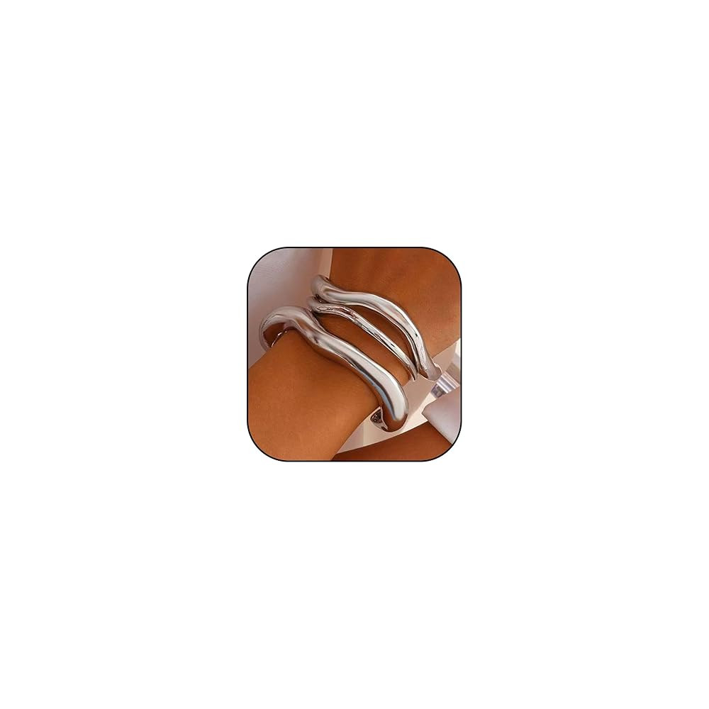 YANCHUN Gold Bangles for Women Chunky Cuff Bracelets Stack Non Tarnish Silver Gold Jewelry Access... | Amazon (US)