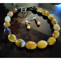 Agate Faceted Tubular Bead Necklace With Earrings | Etsy (US)