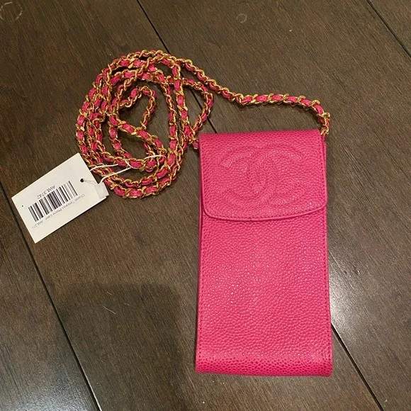 100% Auth. Vintage Chanel phone case with chain | Poshmark
