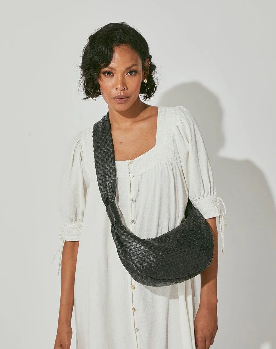 Shop Dalary Woven Hobo Bag Black | Cleobella | Cleobella LLC