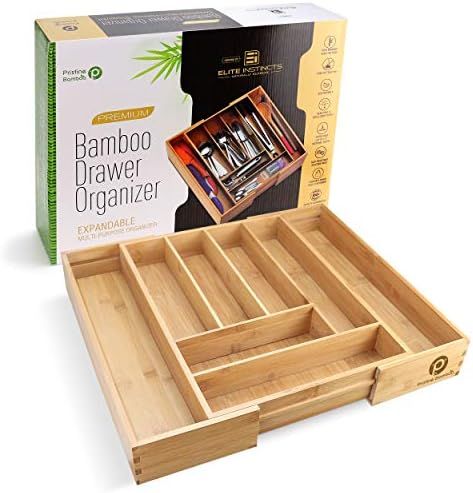 PRISTINE BAMBOO Silverware Tray for Drawer Organizer - Kitchen Drawer Organizer - Cutlery Organiz... | Amazon (US)