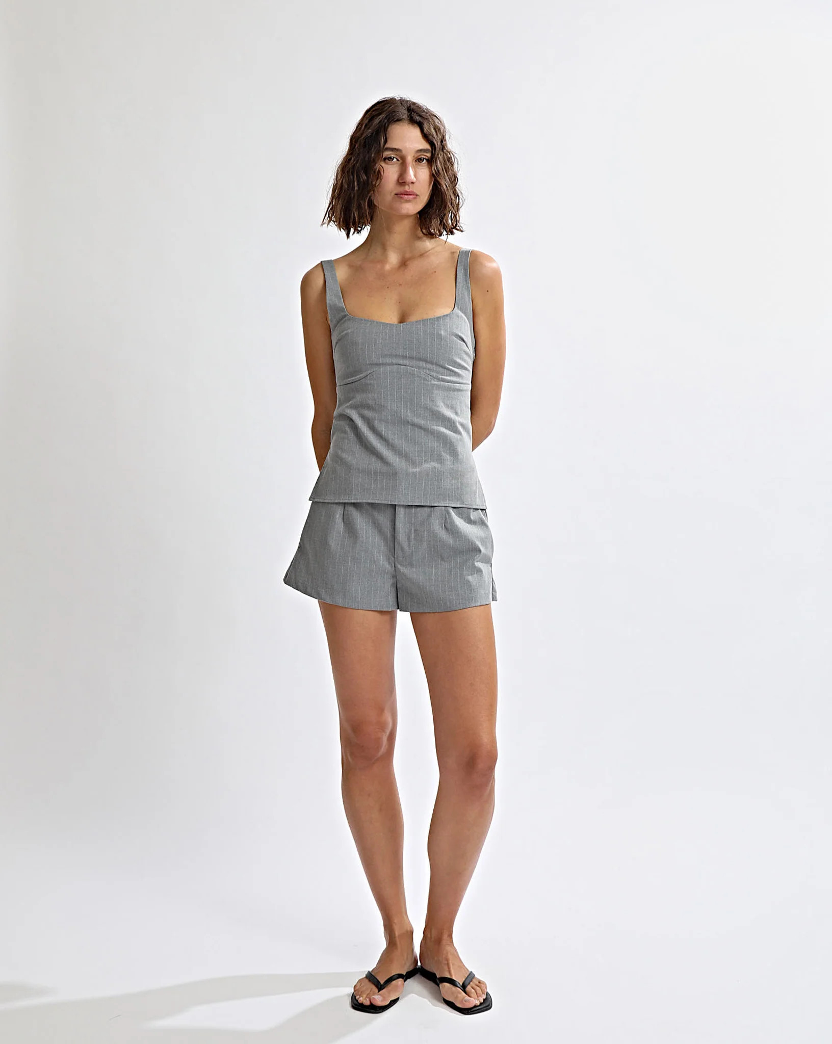 Luca Shorts Grey Stripe | One Mile