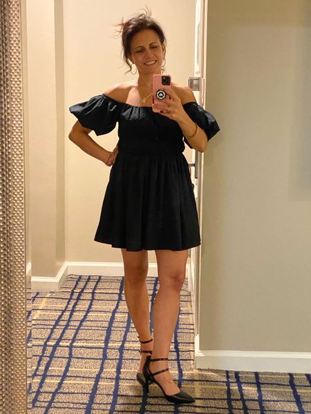 Day 2 Abercrombie &Fitch night. Black puff sleeve mini dress with dsw black high heels. Work wear, business casual, fall outfits  

#LTKunder50 #LTKCon #LTKstyletip