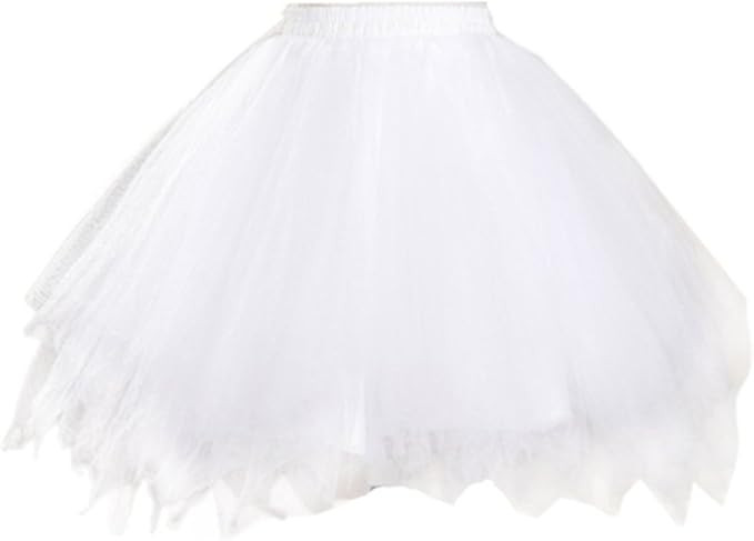 Honeystore Women's Short Vintage Ballet Bubble Puffy Tutu Petticoat Skirt | Amazon (US)