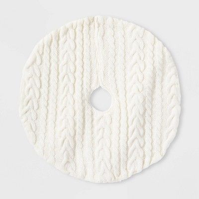 18in Mini Cable Knit Christmas Tree Skirt Cream - Wondershop™ | Target
