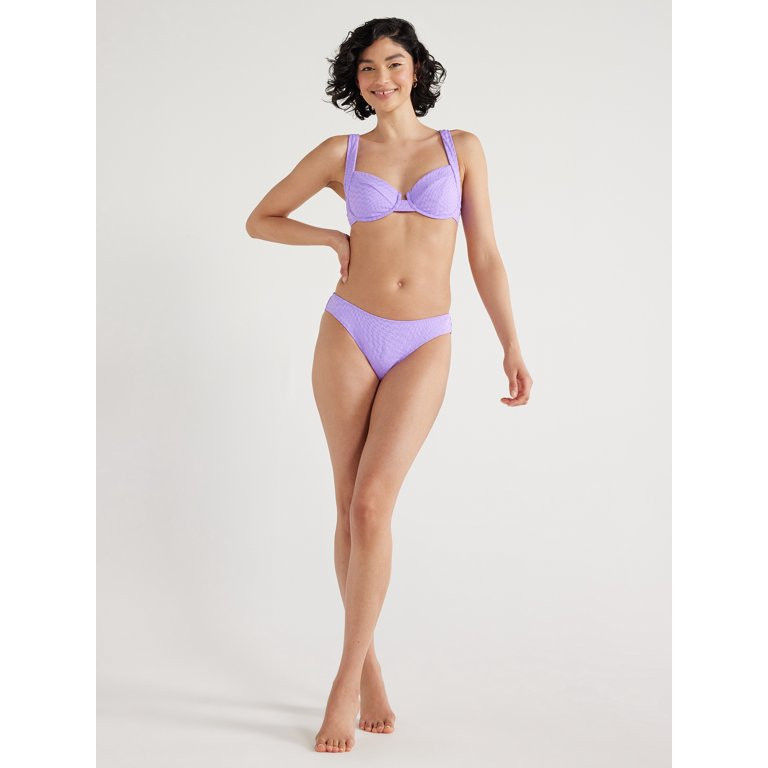No Boundaries Juniors’ Textured Bikini Swim Bottoms, Sizes S-XL - Walmart.com | Walmart (US)