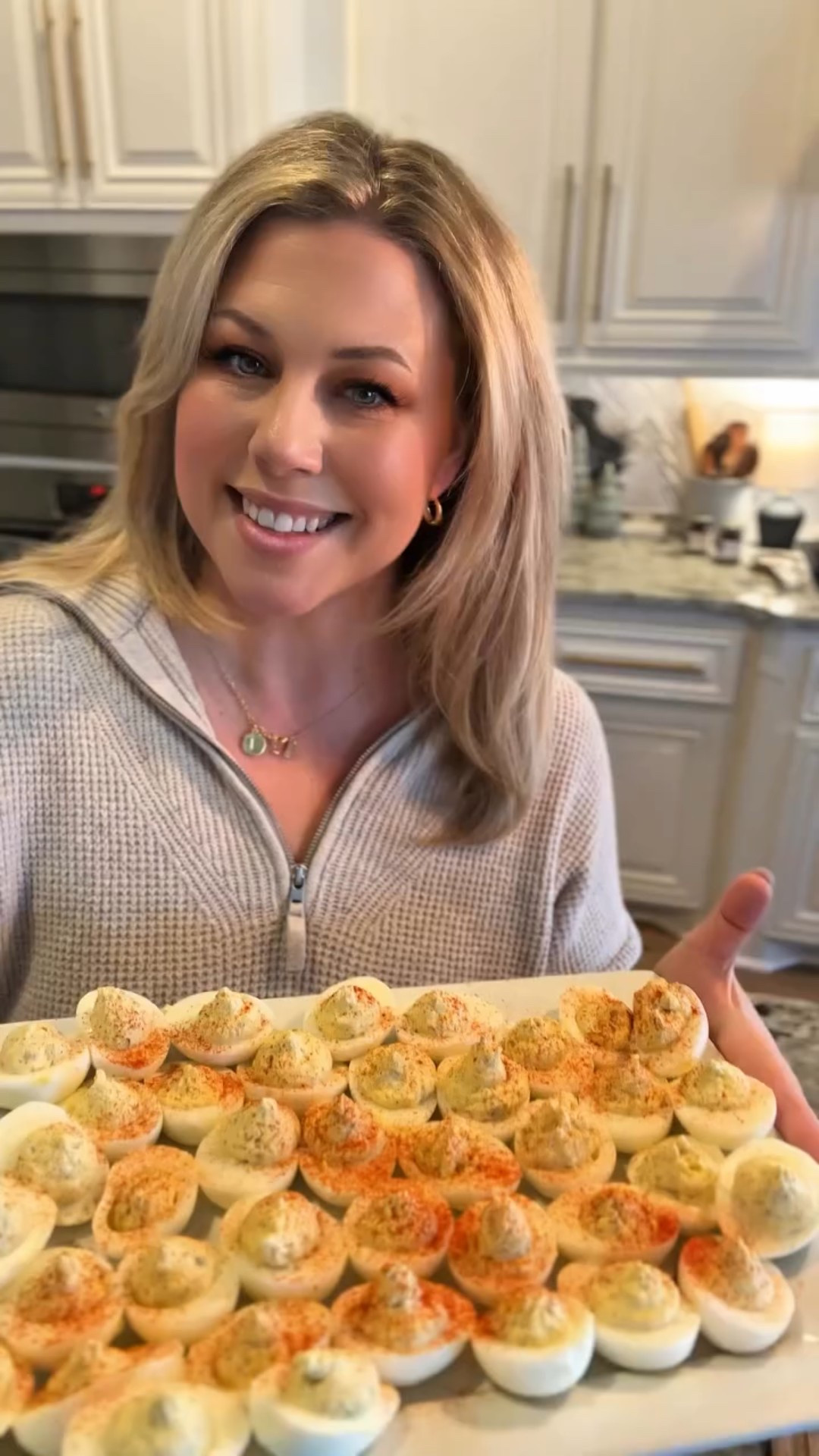 You truly can’t go wrong with a big plate of deviled eggs 🤍
 And these are ridiculously creamy in the best way.

I keep them classic but really well seasoned, then blend the filling until smooth and pipe it right in. Simple, nostalgic, and always the first thing to disappear.

👇 RECIPE BELOW 👇

Ingredients:
 • Hard-boiled eggs
 • Duke’s mayo
 • Dijon mustard
 • Whole grain mustard
 • Dill relish
 • Cajun seasoning
 • Salt + pepper

Slice eggs in half and remove yolksAdd yolks to a bowl with mayo, dijon, whole grain mustard, dill relish, Cajun seasoning, salt, and pepperBlend with an immersion blender until ridiculously creamyPipe filling back into the egg whitesChill until ready to serve (if they last that long)

🛒 Grocery List:
 Eggs
 Duke’s mayo
 Dijon mustard
 Whole grain mustard
 Dill relish
 Cajun seasoning
 Salt + pepper

✨ Make sure you’re following and comment RECIPE — I’ll send you everything you need plus the full grocery list.
#deviledeggs #classicrecipes #holidayfood #holidayappetizers #easyrecipes #entertainingmadeeasy