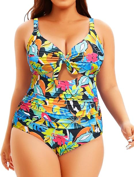 Aqua Eve Plus Size One Piece Swimsuit for Women Tummy Control Bathing Suit Cutout Swimwear | Amazon (US)