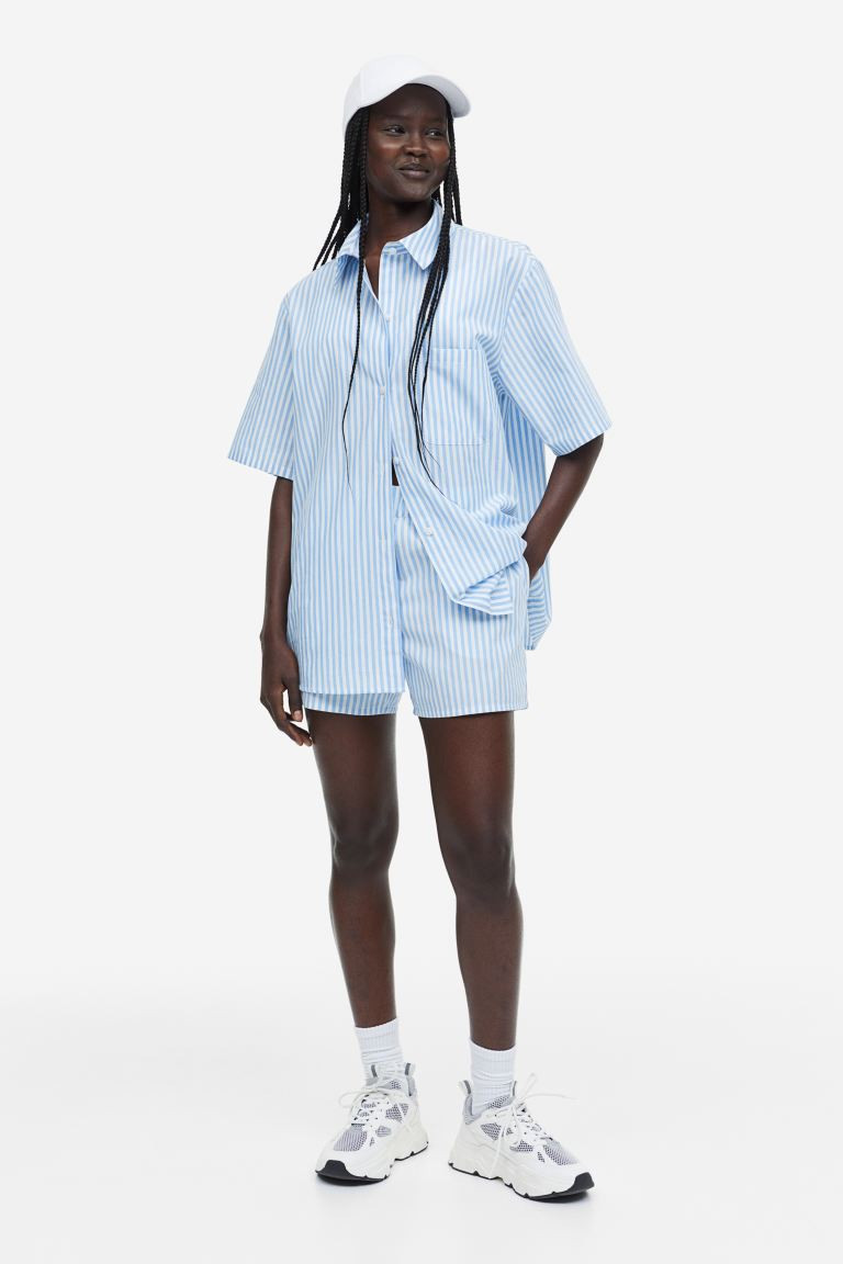 Pull-on short - Lichtblauw/wit gestreept - DAMES | H&M NL | H&M (DE, AT, CH, NL, FI)