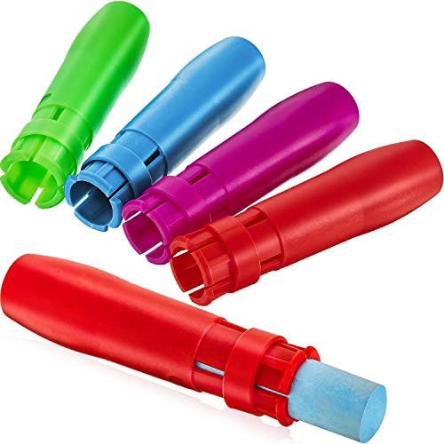 Outus 5 Pieces Sidewalk Chalk Holders Railroad Chalk Holder Jumbo Plastic Adjustable Clip for Kid... | Amazon (US)