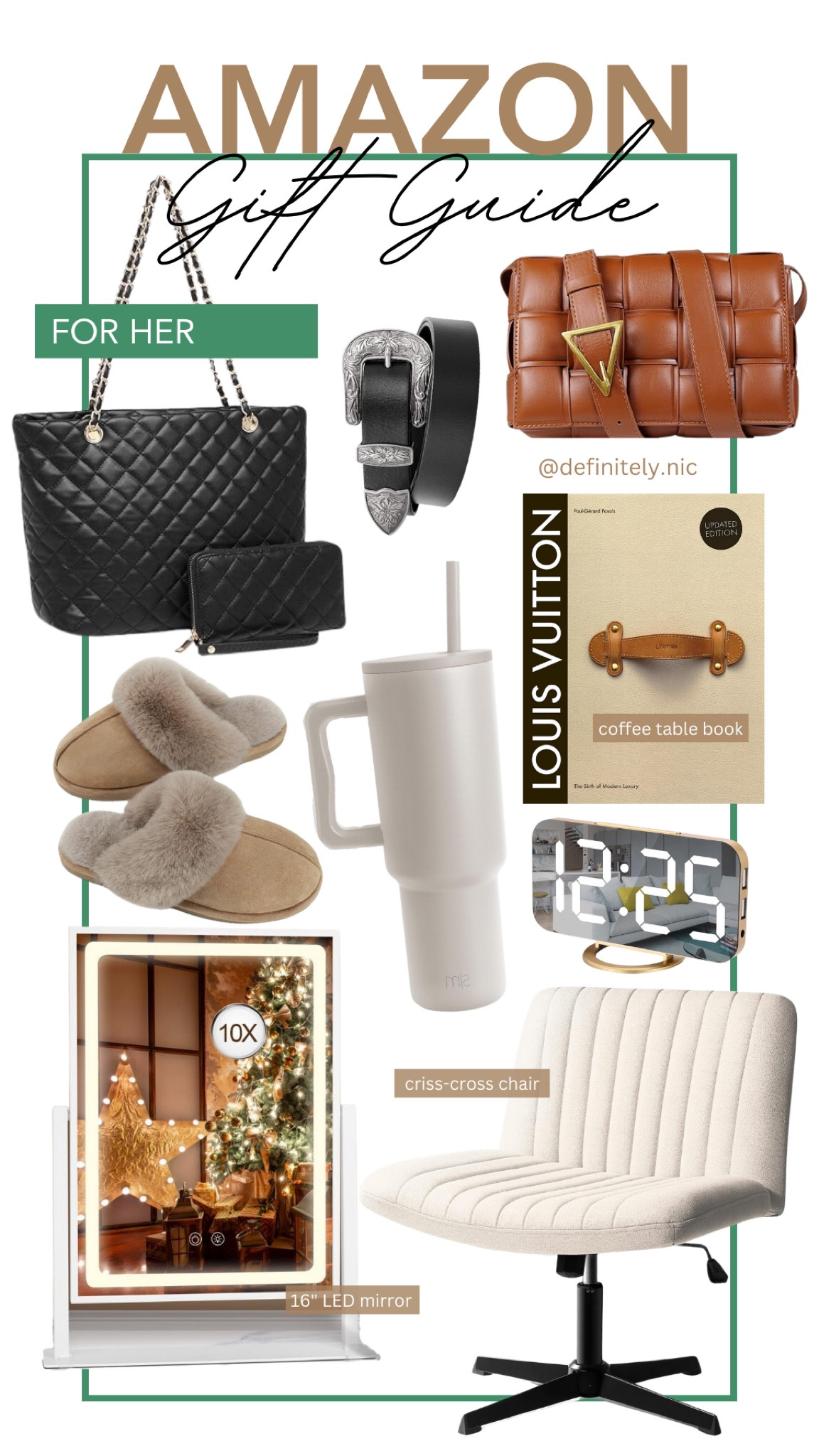 Amazing gifts for her!

Coffee table book, bag, purse, tumbler, slippers, Ugg-like, LED vanity mirror, cross-cross chair, belt, etc. 

#LTKGiftGuide #LTKHoliday #LTKfindsunder100