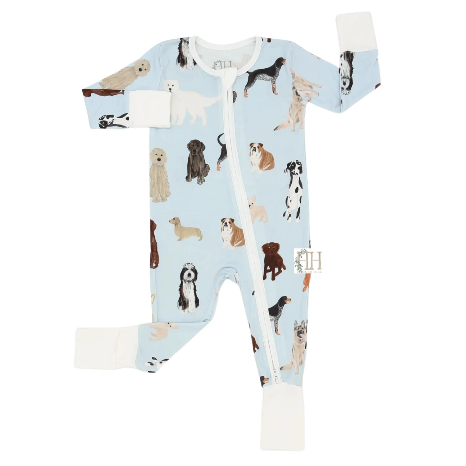 Boys Multi Dog Double Zipper Romper | Hamner Hill