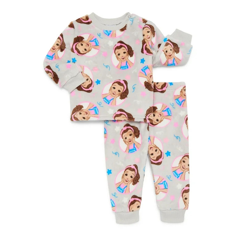 Ms. Rachel Baby Girls Printed Crewneck Sweatshirt and Jogger Pants Set, 2-Piece, Sizes 0/3M-24M | Walmart (US)