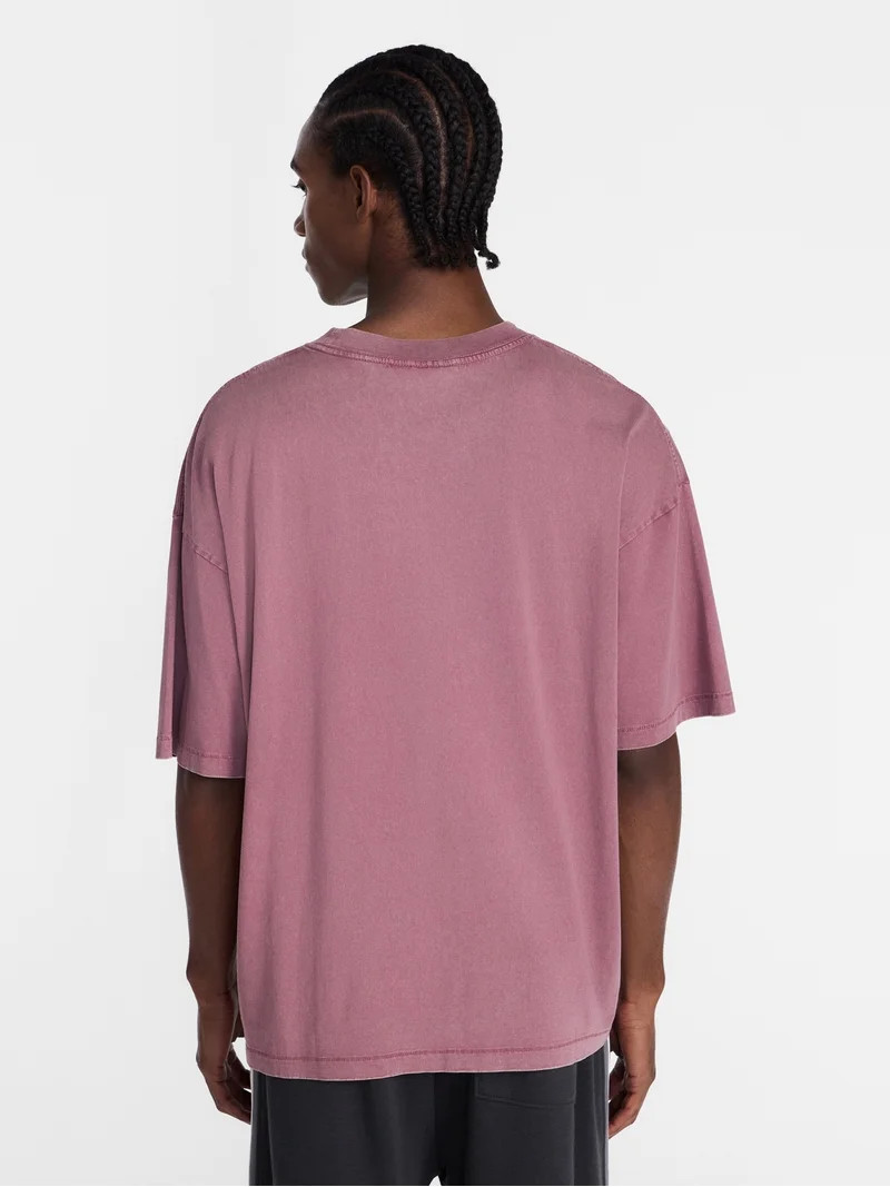 No Boundaries Men's Oversized Boxy Tee Shirt with Short Sleeves, XS-4XLT | Walmart (US)