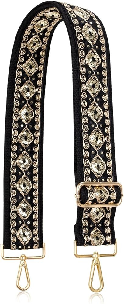 ALLZEDREAM Purse Strap Crossbody Replacement Handbag Shoulder Bag 2" Wide Adjustable Embroidered ... | Amazon (US)