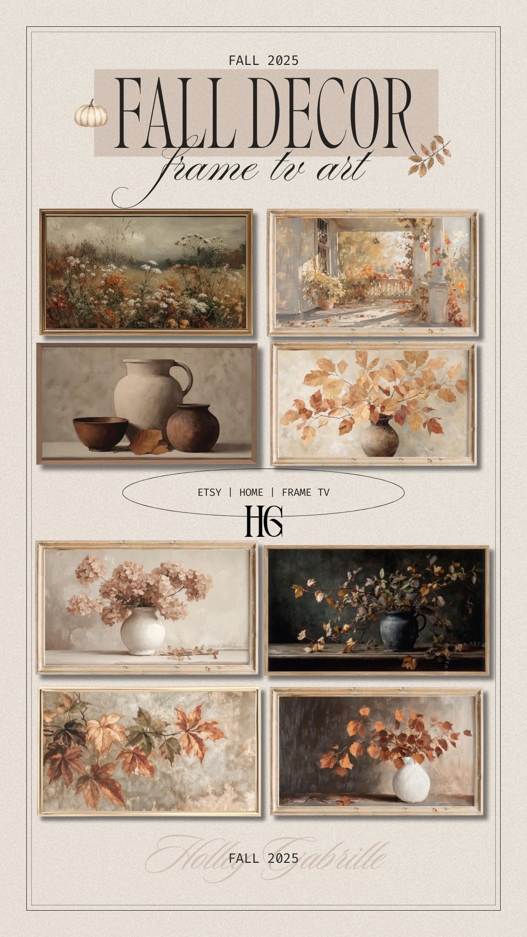 One of my FAVE easy & quick ways to add touches of fall to the home - Etsy frame tv art! SOOOO many options for whatever your vibe is🍂🎃👻 rounded up some of my top faves! 

Fall decor / cozy home / Samsung frame tv / autumn / art / downloads / small shop / neutrals / florals /
Holley Gabrielle 

#LTKSeasonal #LTKFindsUnder50 #LTKHome