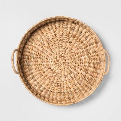17.7" x 6.3" Water Hyacinth Beaded Woven Tray Natural - Opalhouse™ | Target