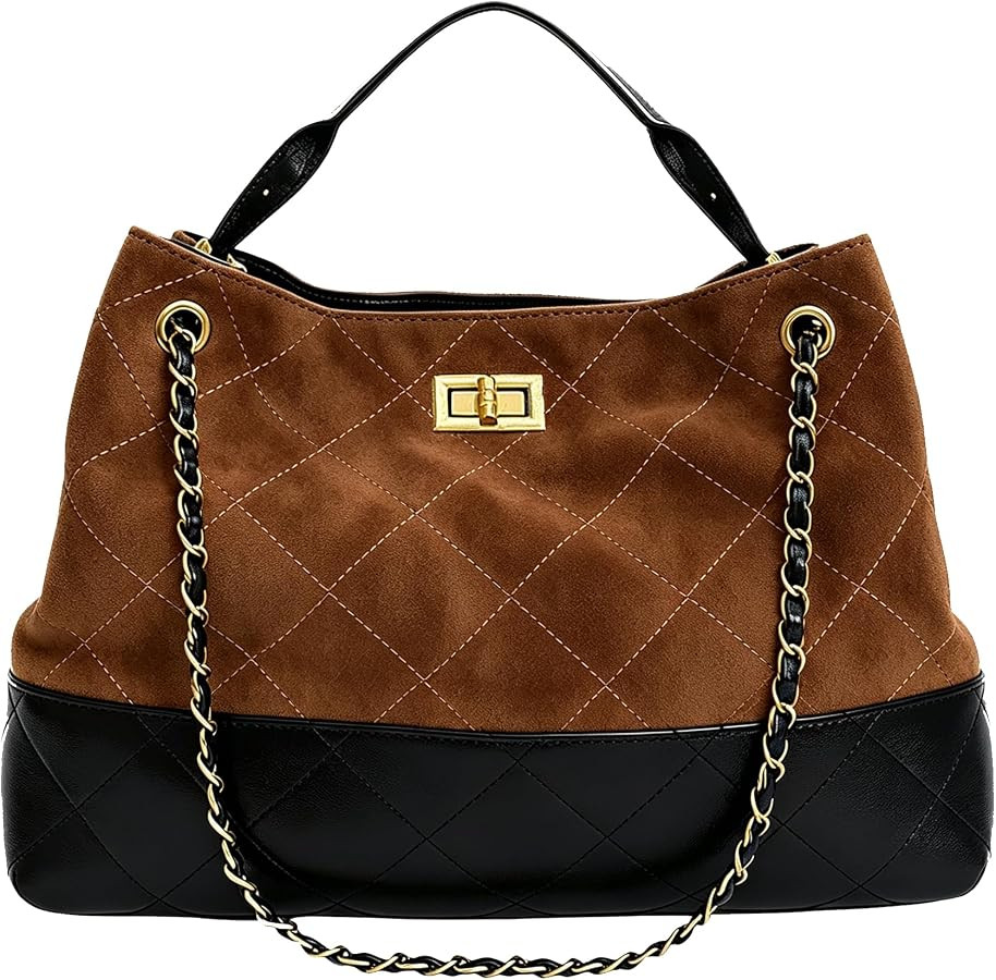 Quilted Two-Tone ToteBag For Women | Amazon (US)
