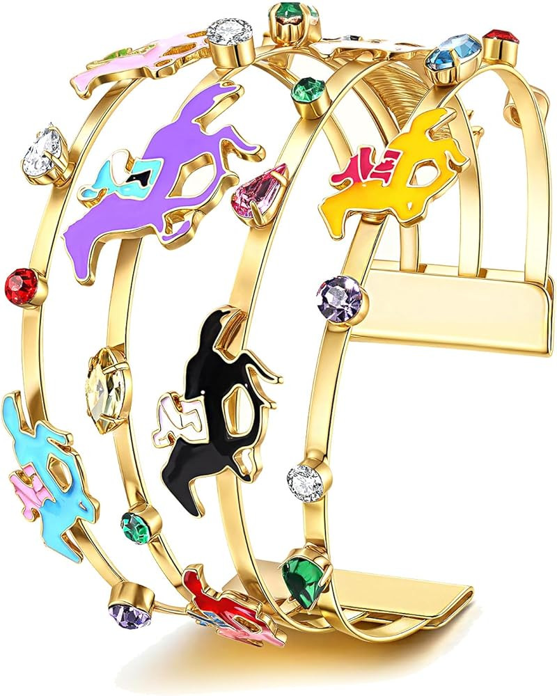 Kentucky Derby Bracelets for Women Racing Horse Riding Suit Horseshoe Cuff Bracelets Kentucky Der... | Amazon (US)