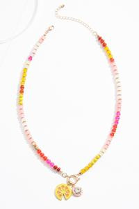 Cato Fashions | Cato Multicolor Beaded Fruit Charm Necklace | Cato Fashions