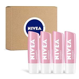 NIVEA Shimmer Tinted Balm for Beautiful, Soft Lips, Pink, 0.68 Oz, Pack of 4 | Amazon (US)