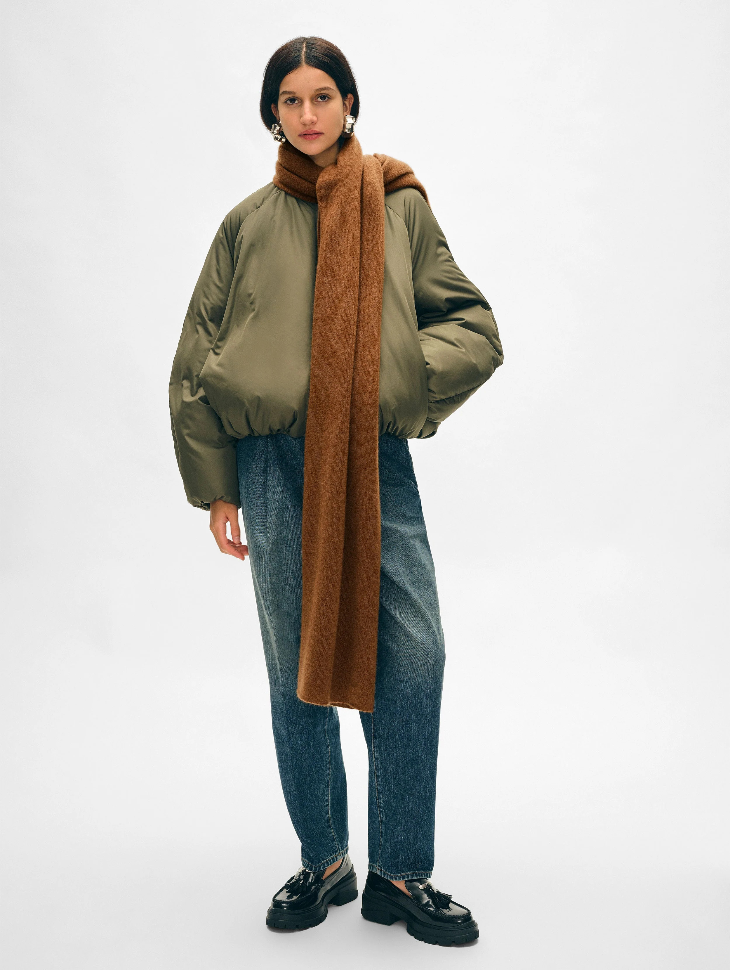 White + Warren Cashmere Travel Wrap in Cedar Brown size 81" x 36 | White and Warren