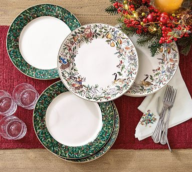 12 Days of Christmas Stoneware Dinner Plates - Set of 4 | Pottery Barn (US)