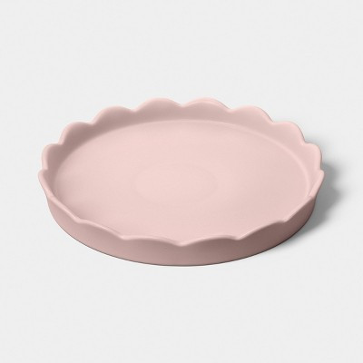 9" Round Scalloped Ceramic Tray Pink - Room Essentials™ | Target