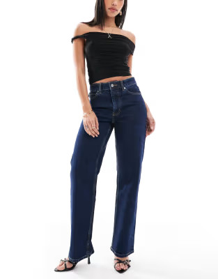 ASOS DESIGN comfort stretch straight leg jeans in rinse | ASOS (Global)